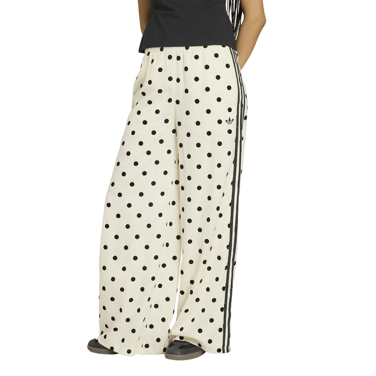 Adidas Women's Satin Polka Dots Wide Leg Pant Off White