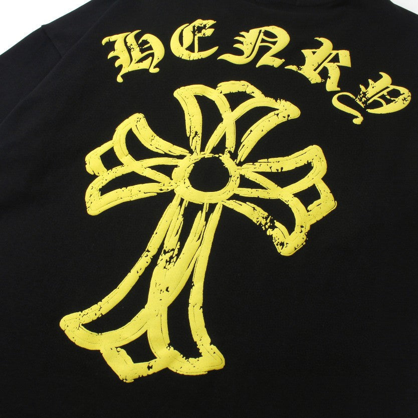Chrome Hearts T-Shirt Cross Cemetery Paint Drips Black