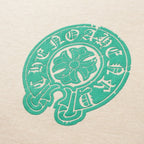 Chrome Hearts T-Shirt Cross Cemetery Paint Drips Cream