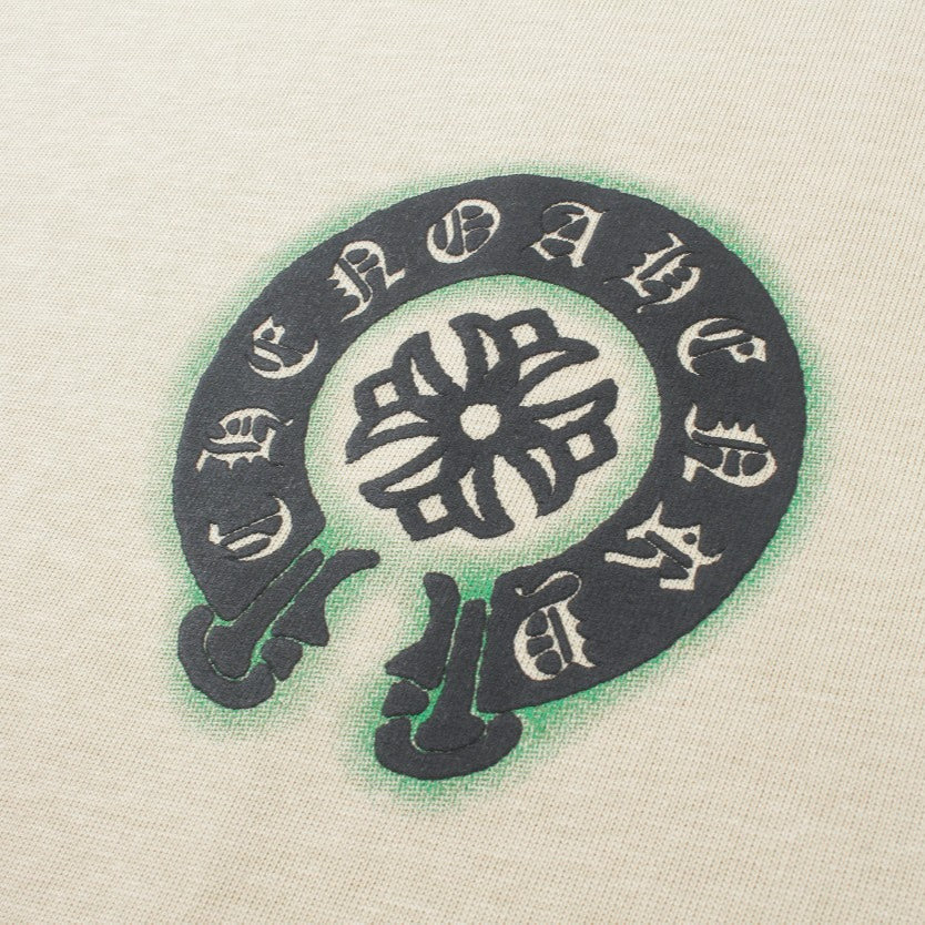 Chrome Hearts T-Shirt Horse Shoe Logo Pocket Cream