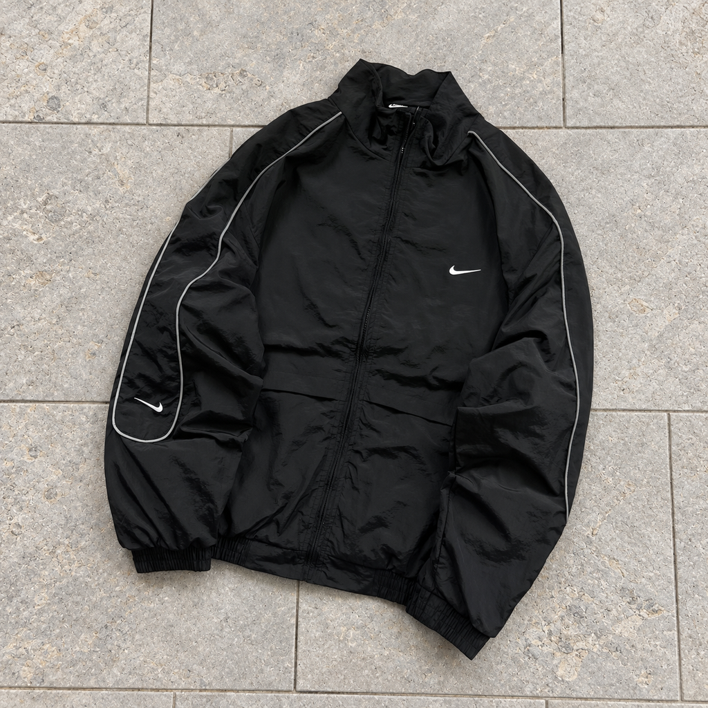 Nike Solo Swoosh Woven Track Jacket Black White