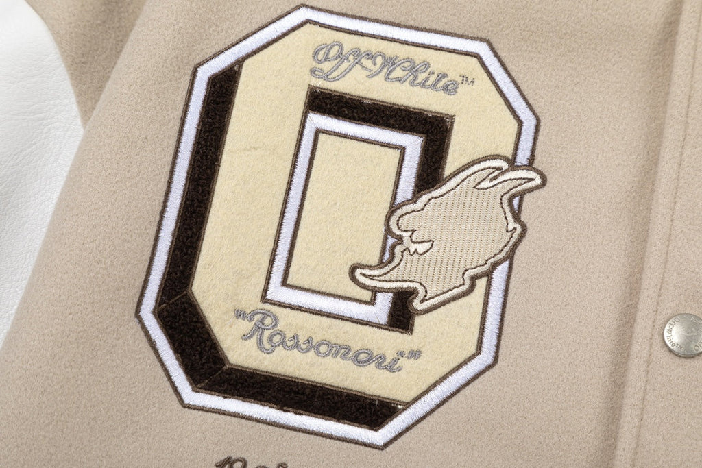 Off-White x AC Milan Varsity Jacket Cream