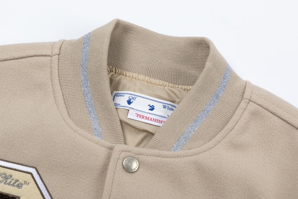 Off-White x AC Milan Varsity Jacket Cream