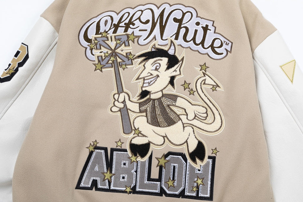 Off-White x AC Milan Varsity Jacket Cream