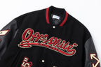 Off-White x AC Milan Varsity Jacket Black and Red