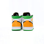 Air Jordan 1 Mid Oakland White, Orange and Green